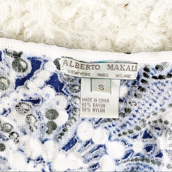 Alberto Makali Beaded Blue Floral Tank Top NWT - Picture 6 of 6